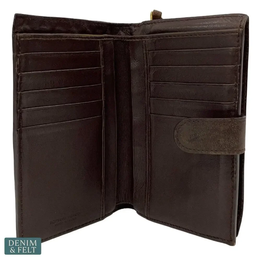 Bottega Veneta Intrecciato Brown Leather Zip Around Wallet Luxury Woven‎ Classic